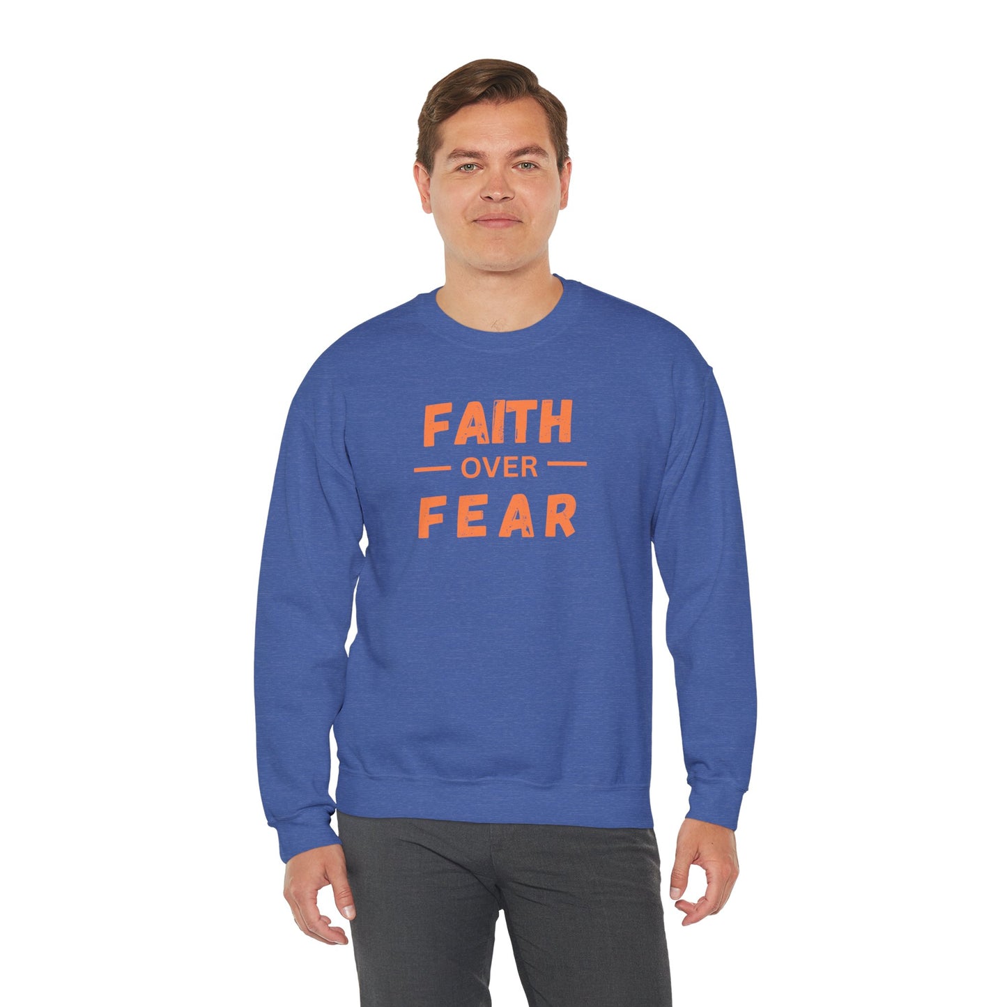 Faith Inspired Faith over Fear Crewneck Sweatshirt -Customizable