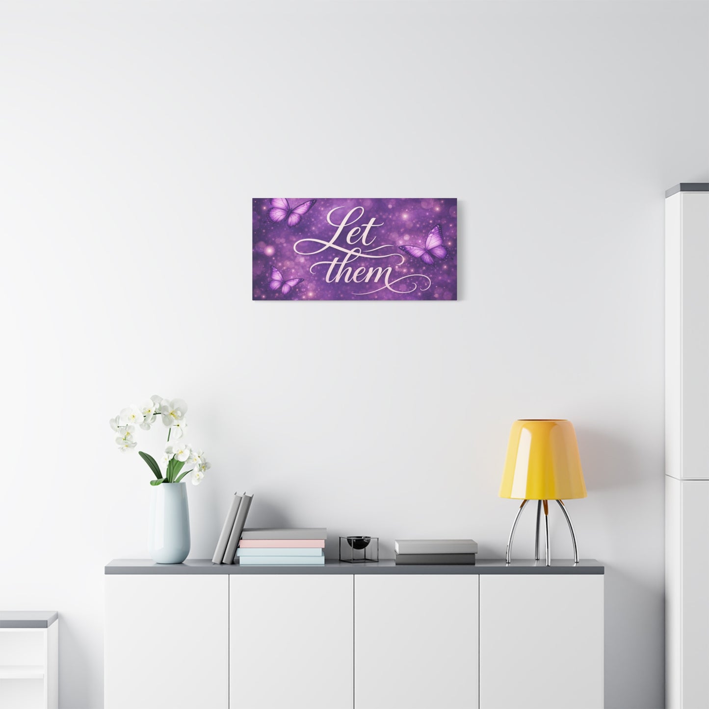 Let Them - Purple Butterfly Matte Canvas Wall Art