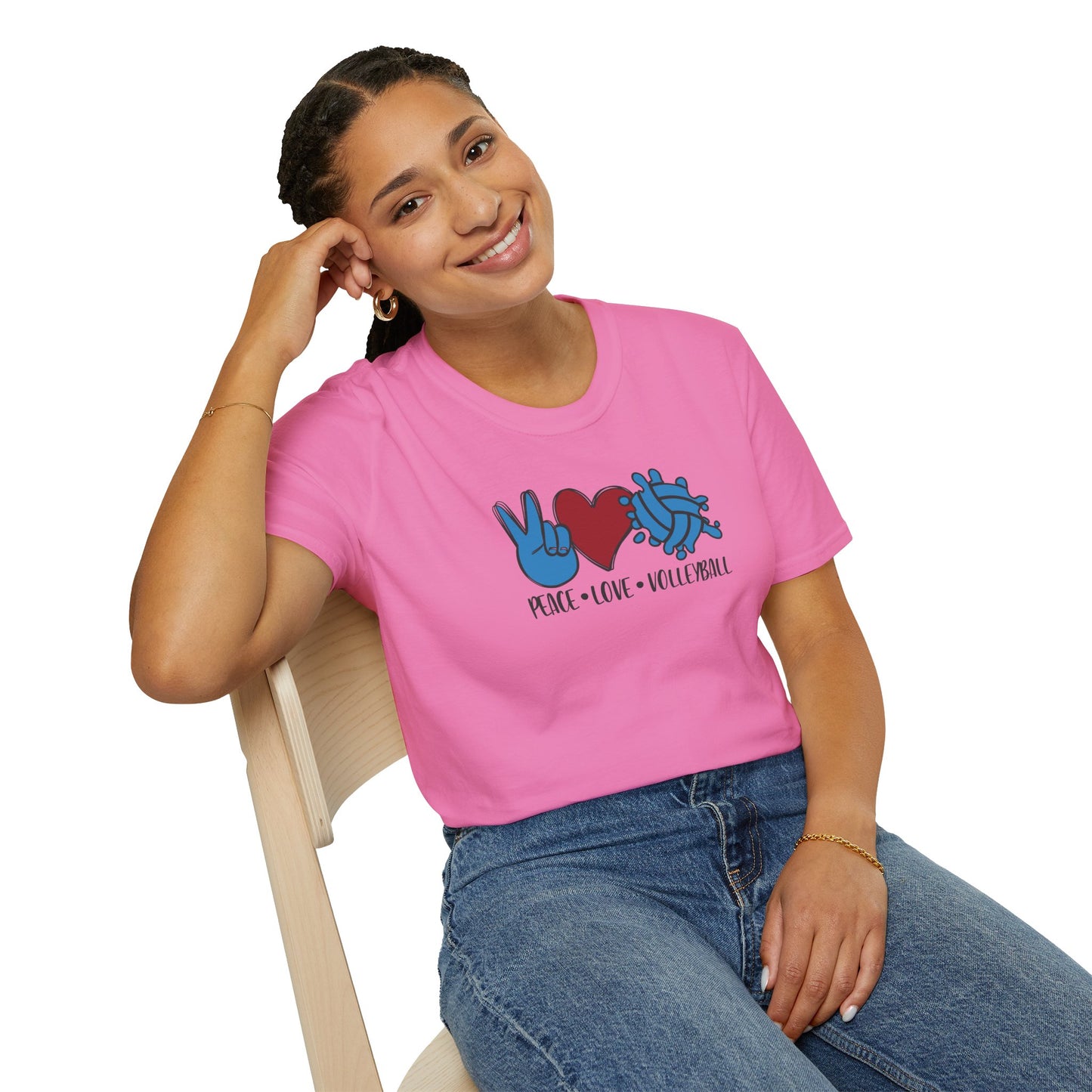 Peace Love Volleyball Unisex T-Shirt, Casual Tee, Sports Apparel, Gift for Volleyball Lovers, Summer Fashion