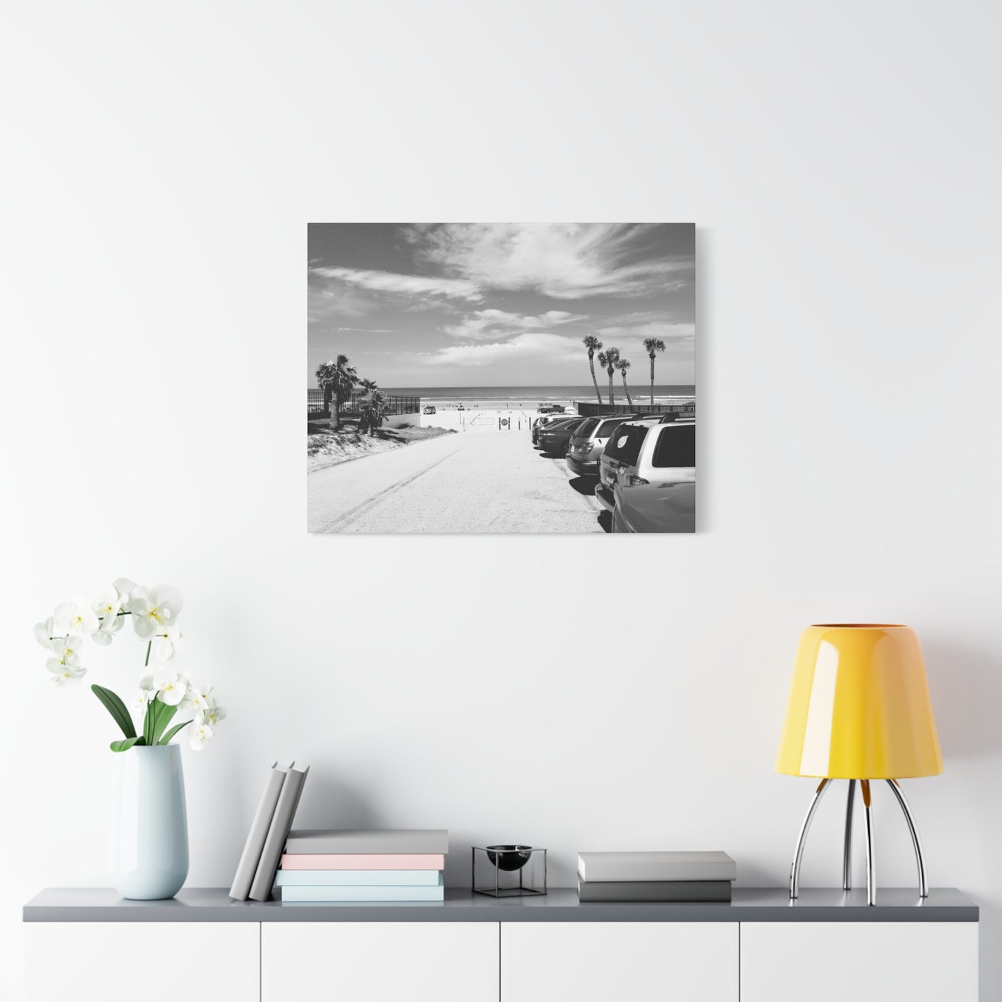Serene Black & White Beach Vibes - Canvas Art