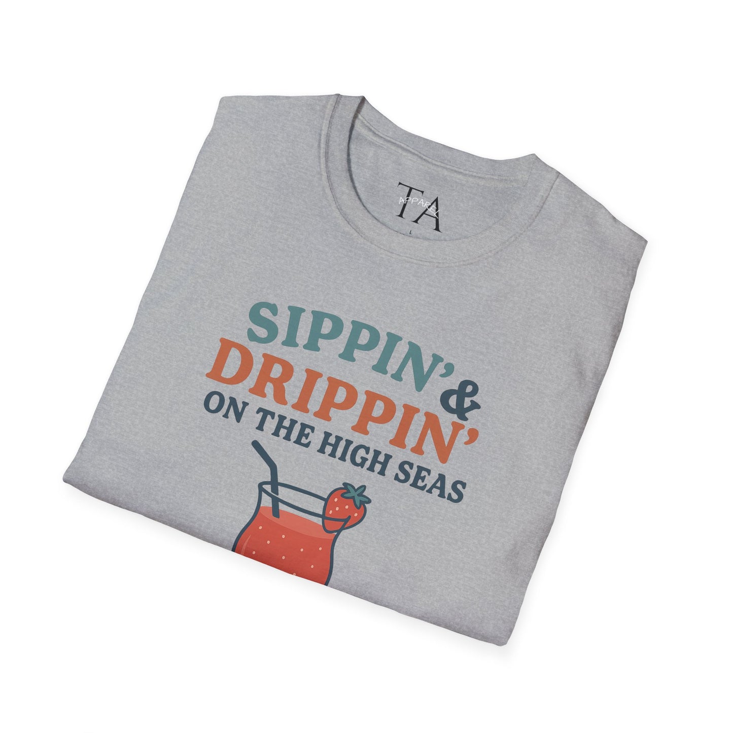 Nautical Cocktail T-Shirt - Sippin & Drippin Summer Vibes Beach Party Wear
