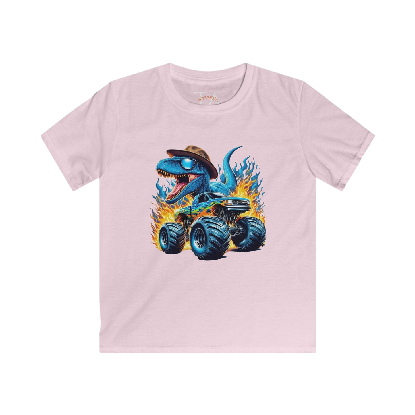 Kids Dinosaur Monster Truck Tee, Fun Graphic Shirt, Birthday Gift, Summer Playwear, Unique Kids Clothing, Dino Lover Gift