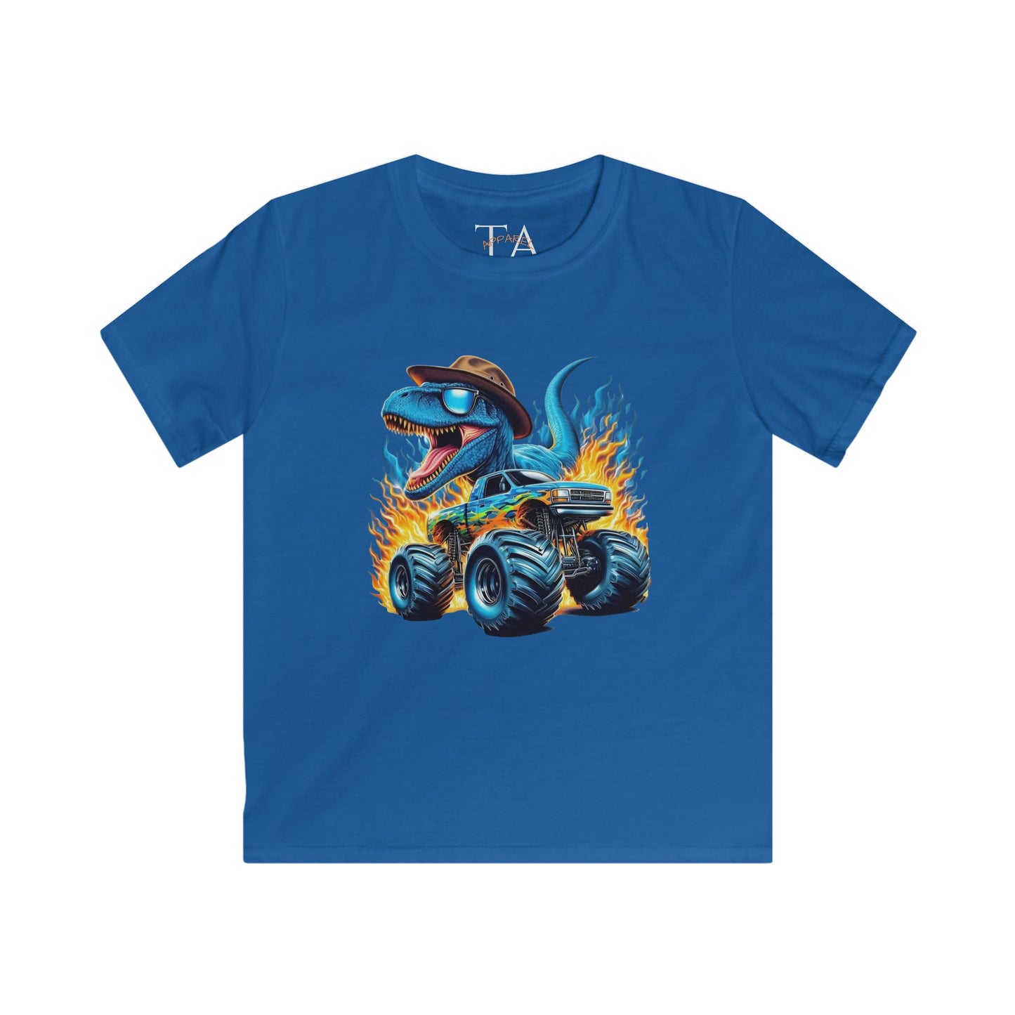 Kids Dinosaur Monster Truck Tee, Fun Graphic Shirt, Birthday Gift, Summer Playwear, Unique Kids Clothing, Dino Lover Gift