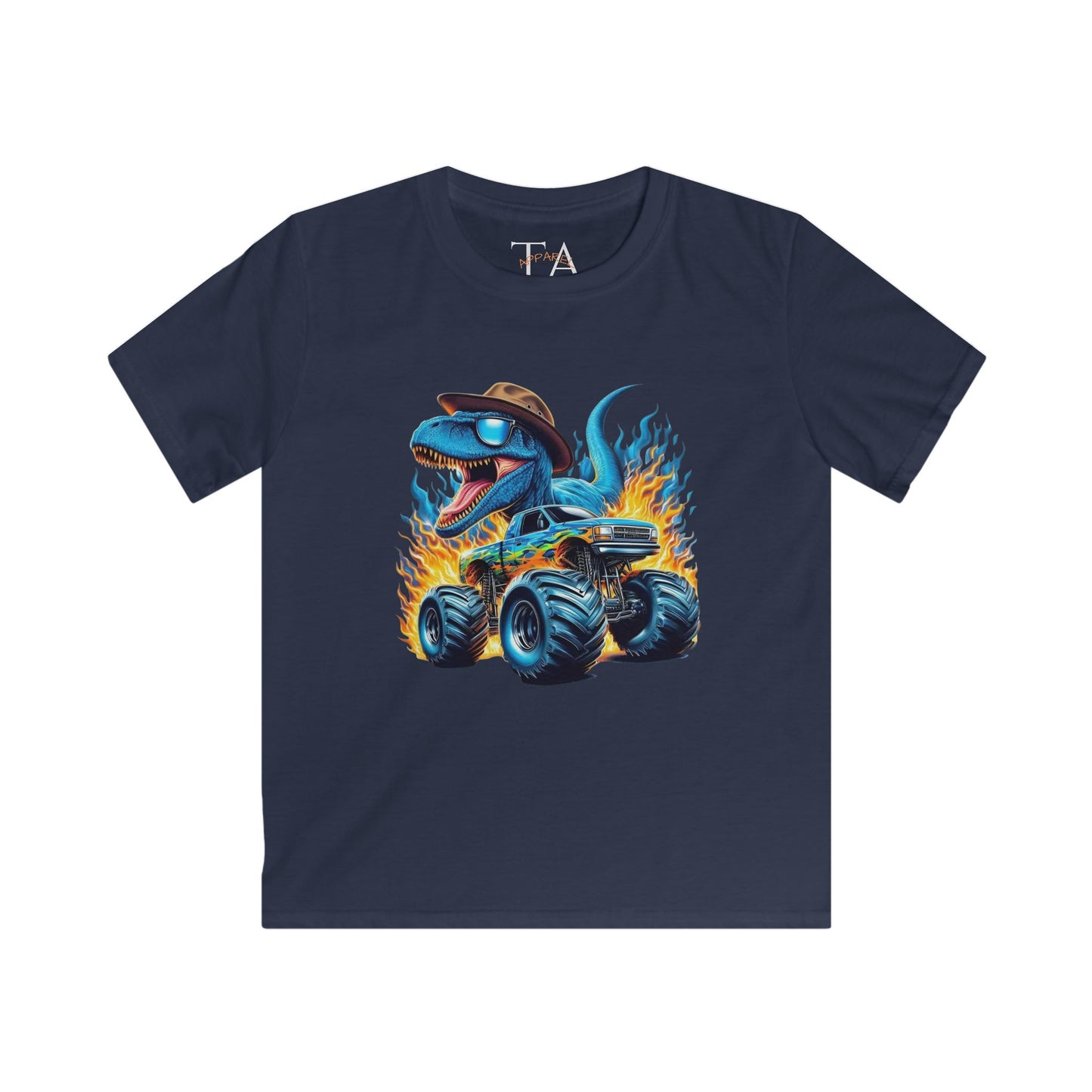 Kids Dinosaur Monster Truck Tee, Fun Graphic Shirt, Birthday Gift, Summer Playwear, Unique Kids Clothing, Dino Lover Gift