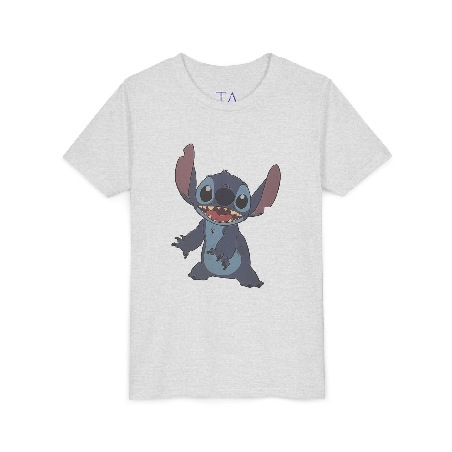 Kids Short Sleeve Tee with Stitch, Cute Kids Tee, Fun Gift for Boys & Girls, Birthday Gift, Summer Wear, Kids' Fashion