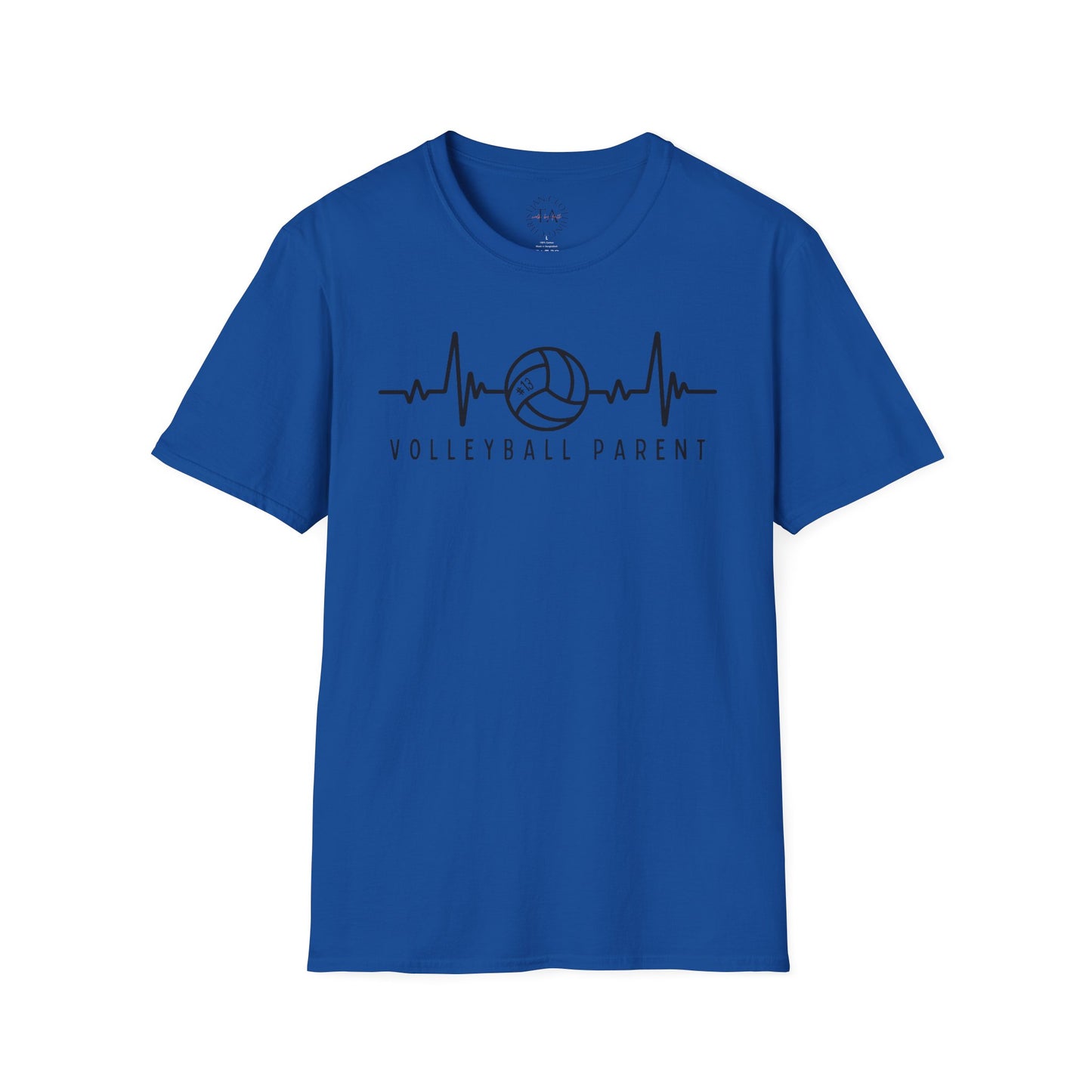Volleyball Parent Heartbeat T-Shirt Soft Cotton Tee Customizable for Sports Enthusiasts, Gifts for Moms & Dads, Team Spirit Apparel, Athletic Wear