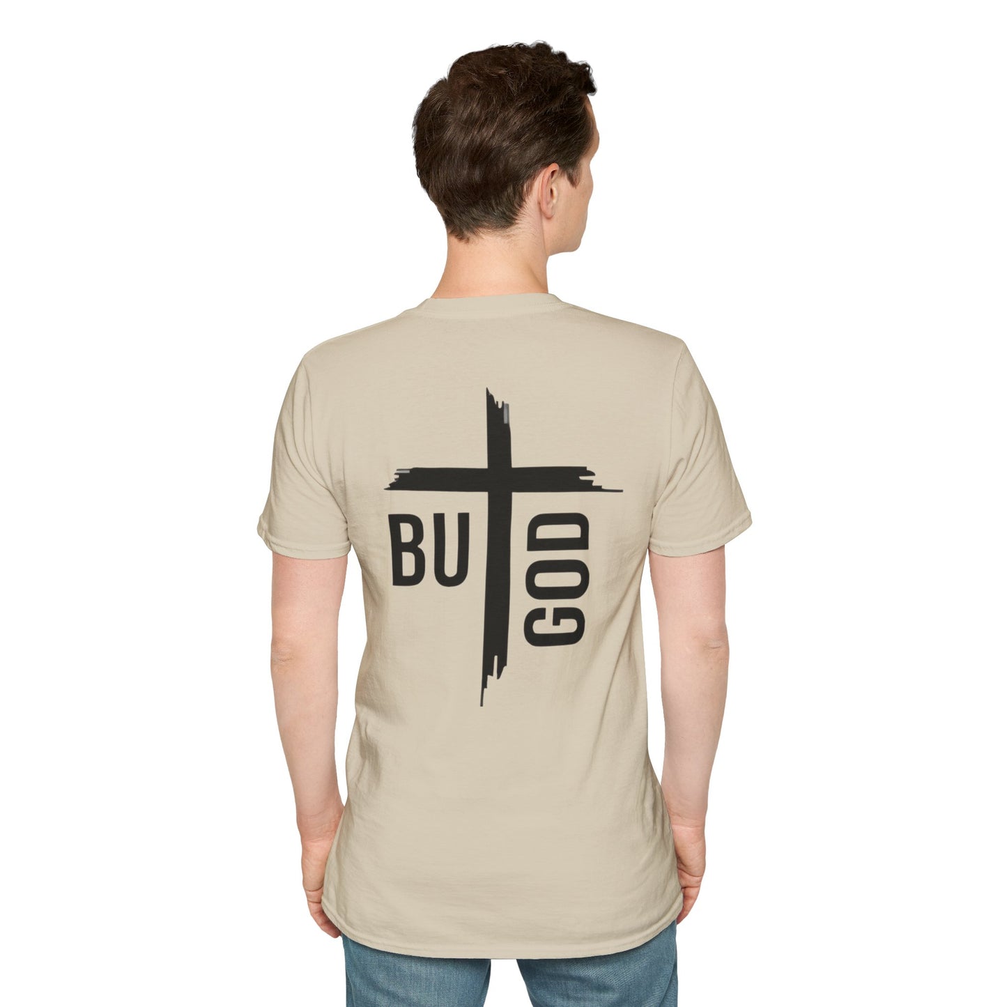 Faith Inspired Unisex Softstyle T-Shirt - 'BUT GOD' - Inspirational Gift for Believers
