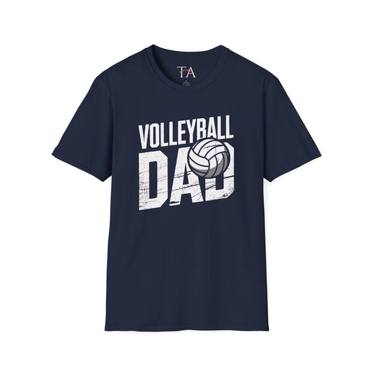Volleyball Dad Distressed Design Unisex T-Shirt - Customize with Player Number