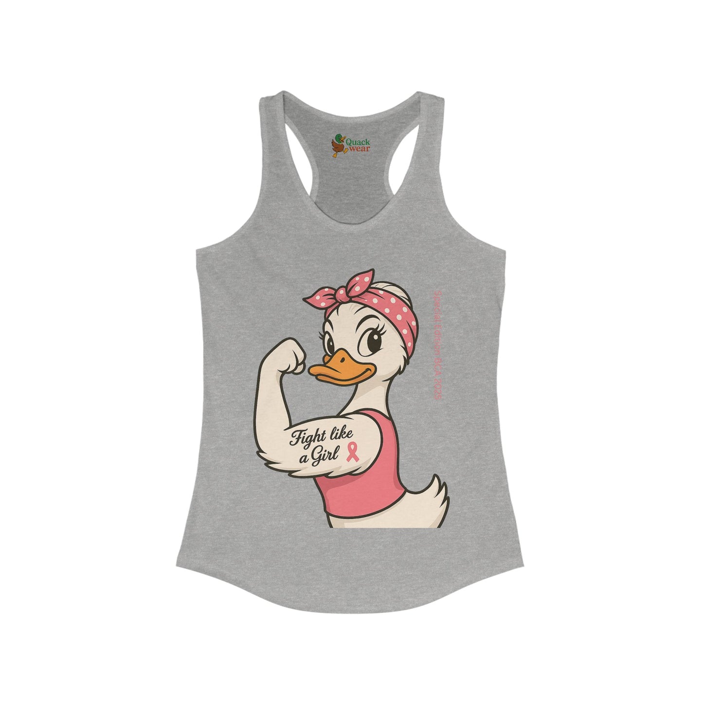 Breast Cancer Awareness Fight Like a Girl Duck Racerback Tank