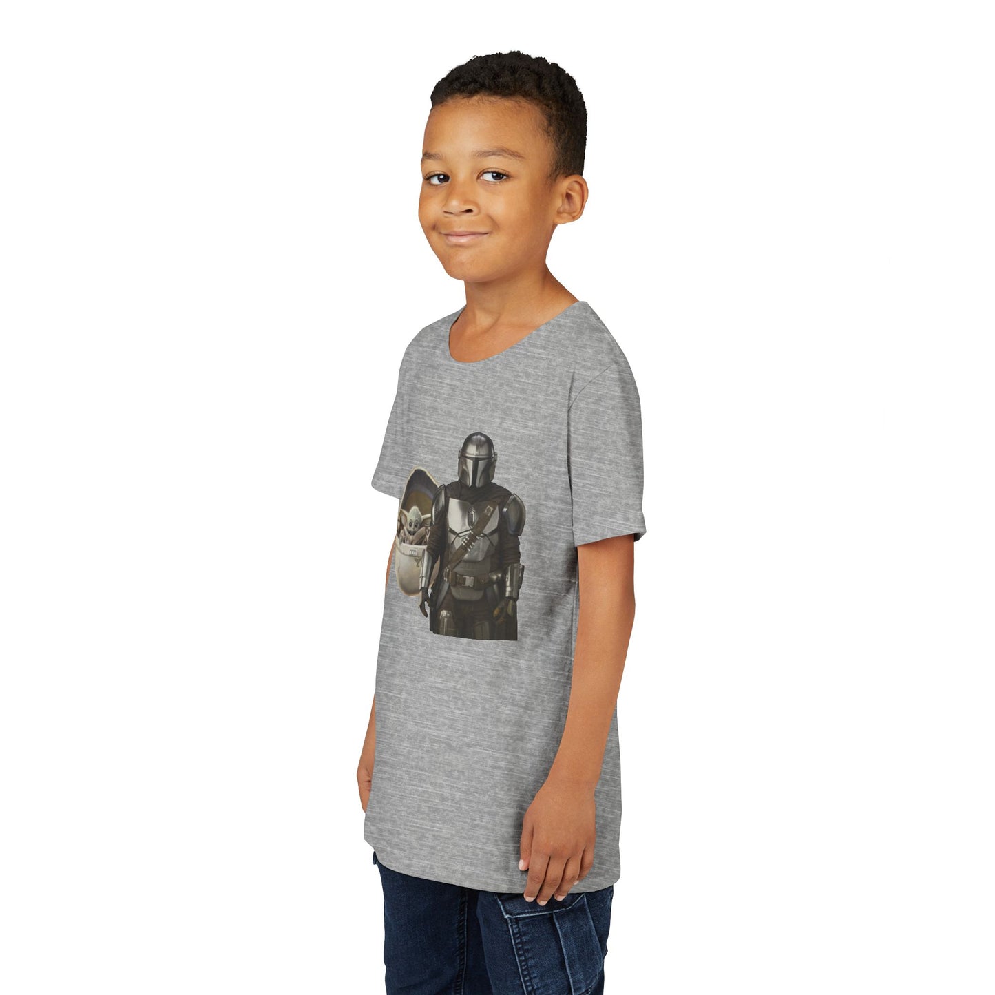 Kids Star Wars Inspired Youth Tee, Mandalorian T-Shirt, Grogu Shirt, Galaxy Adventure, Kids Summer Outfit, Birthday Gift