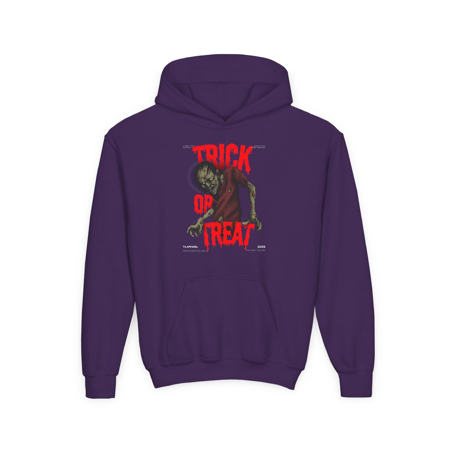 Halloween Spooky Kids Sweatshirt, Trick or Treat Zombie Hoodie