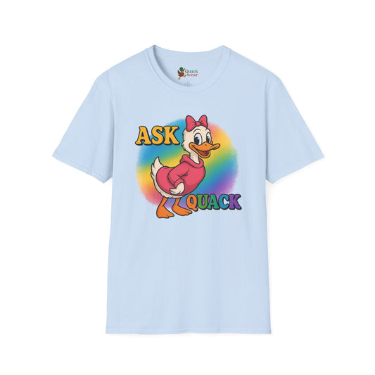 Ask Quack Duck Unisex T-Shirt - Funny Graphic Tee for Kids and Adults