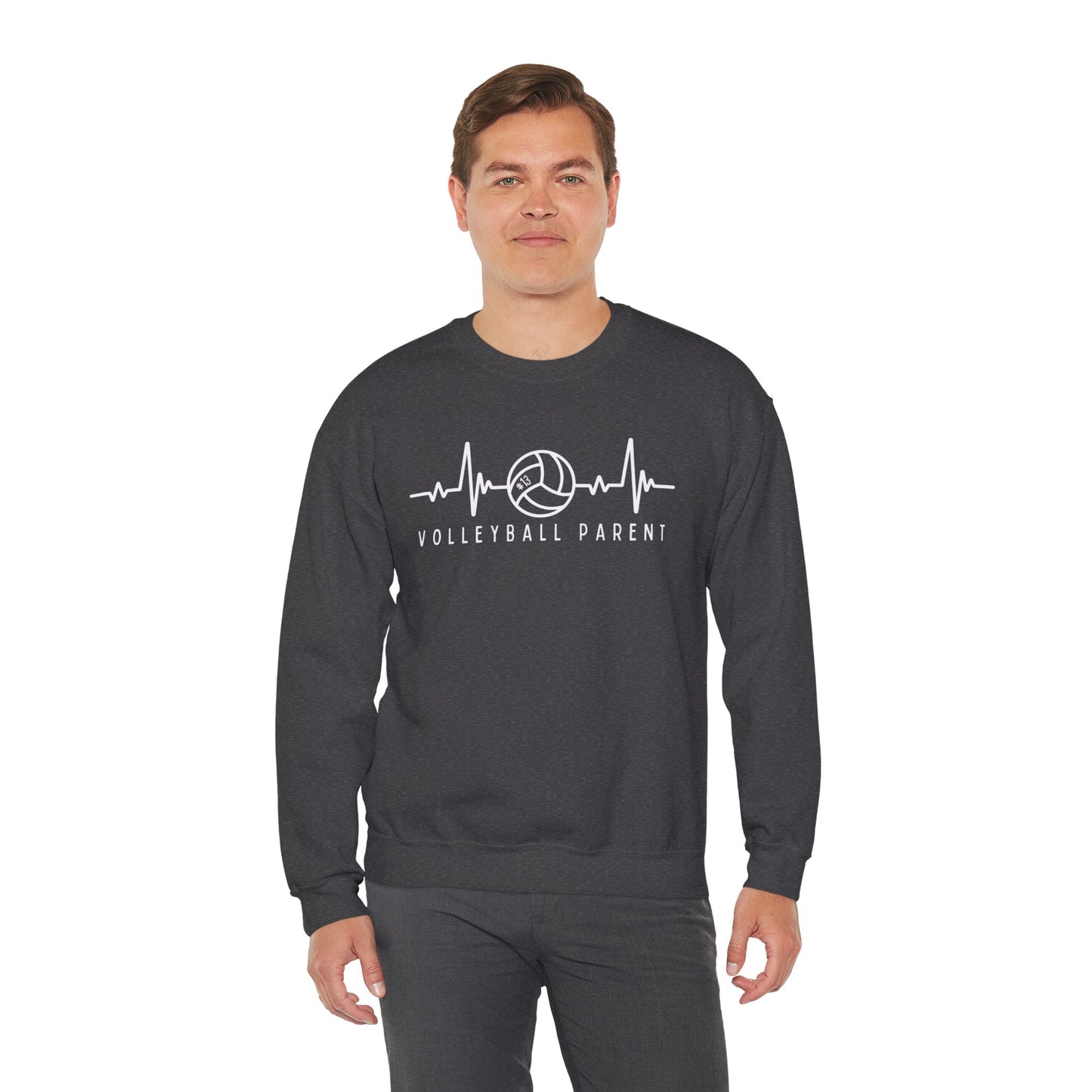 Volleyball Heartbeat Crewneck Sweatshirt #13, Quality Sweatshirt, Parent Gift, Volleyball Fan Apparel, Sports Lover Top
