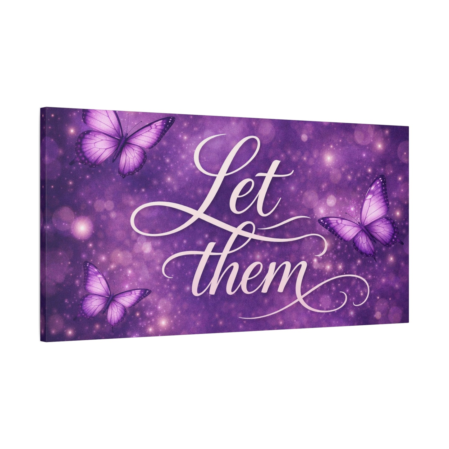 Let Them - Purple Butterfly Matte Canvas Wall Art