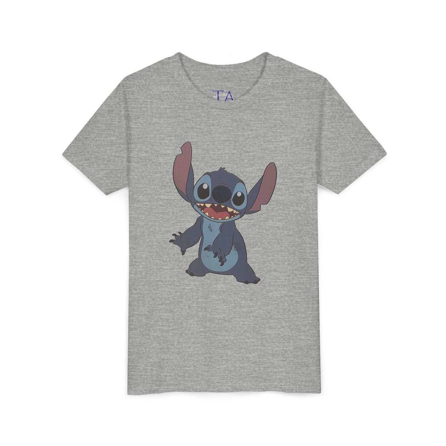 Kids Short Sleeve Tee with Stitch, Cute Kids Tee, Fun Gift for Boys & Girls, Birthday Gift, Summer Wear, Kids' Fashion