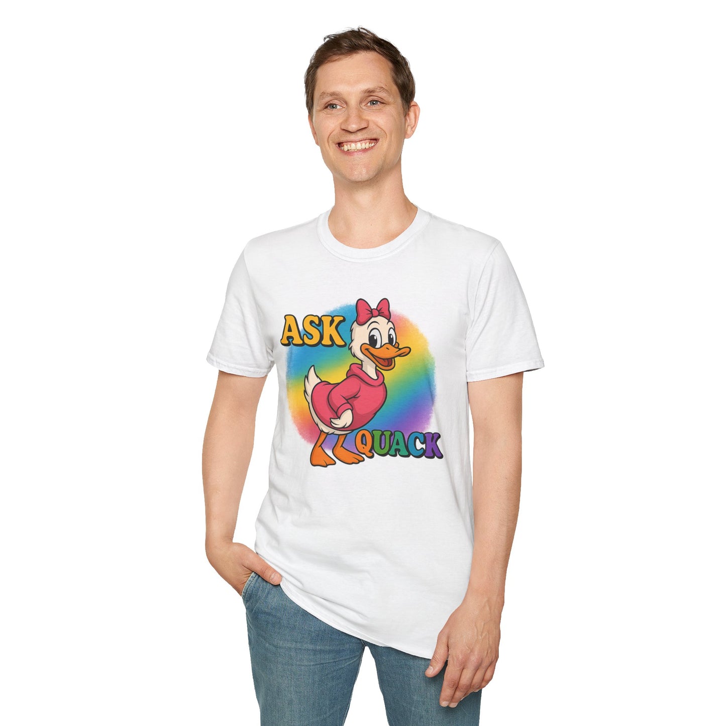 Ask Quack Duck Unisex T-Shirt - Funny Graphic Tee for Kids and Adults
