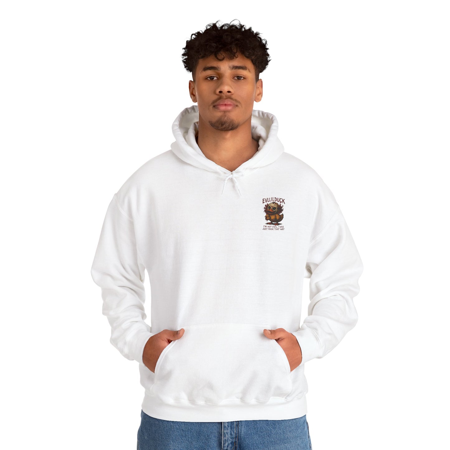 Evllilduck Funny Horror Themed Hoodie - Unisex Sweatshirt for Halloween
