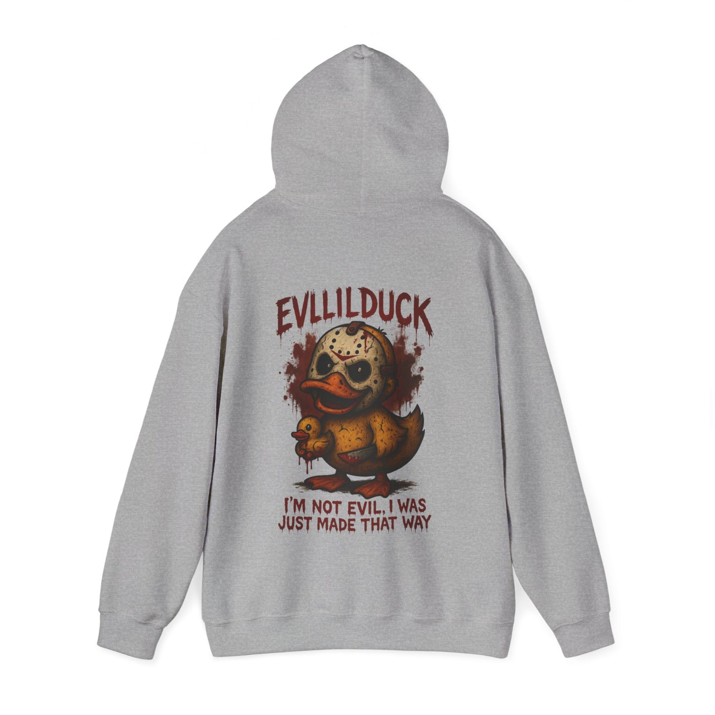 Evllilduck Funny Horror Themed Hoodie - Unisex Sweatshirt for Halloween