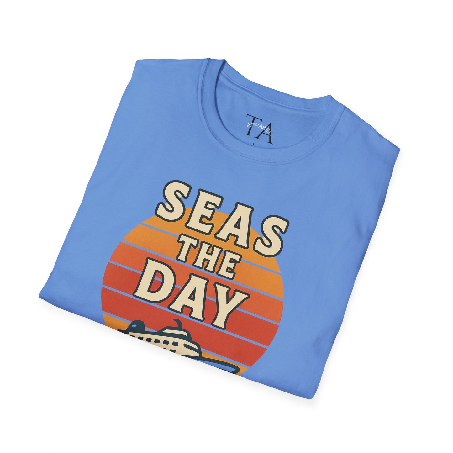 Seas the Day Unisex T-Shirt, Vintage Cruise Tee, Nautical Graphic Shirt, Summer Vacation Apparel, Beach Lover Gift