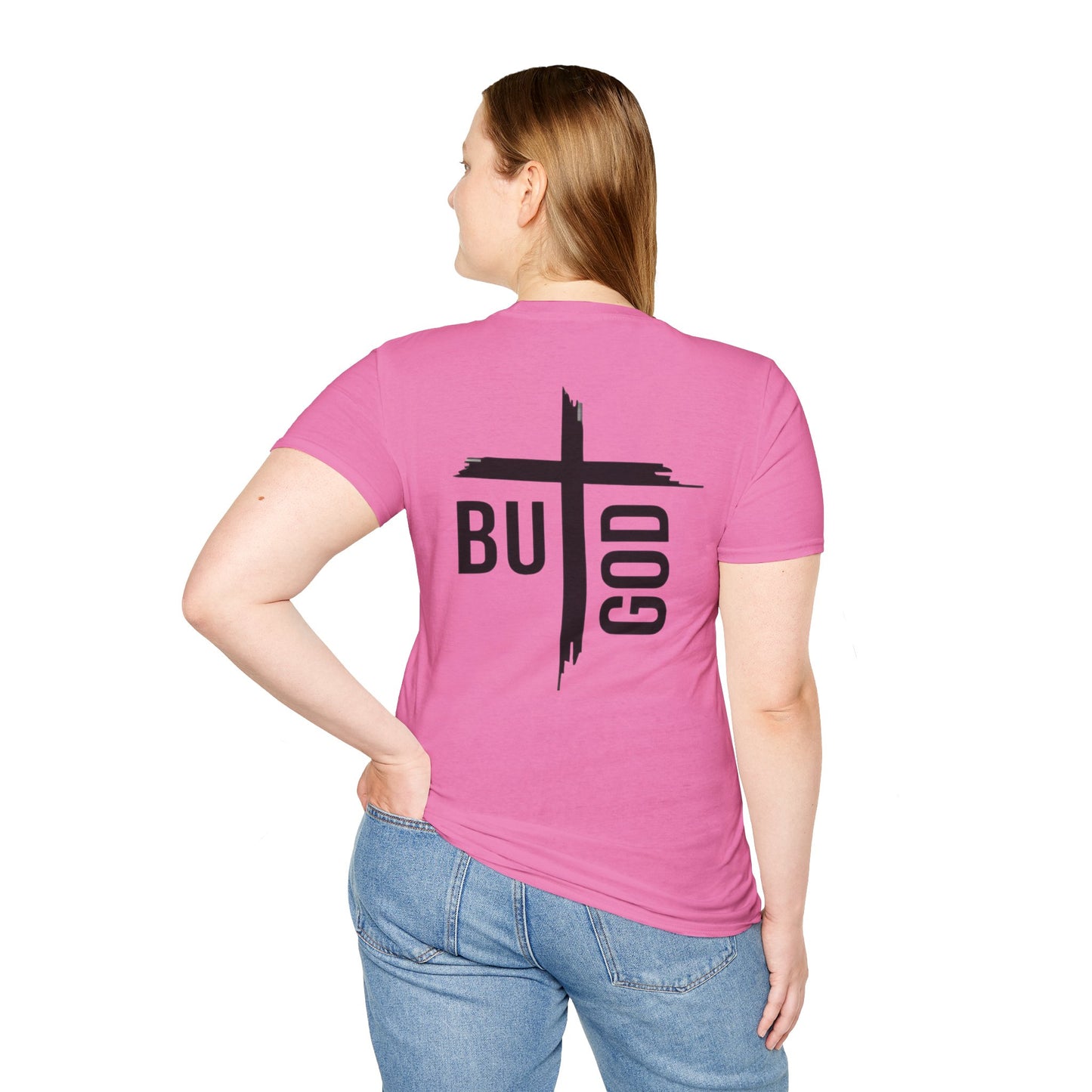 Faith Inspired Unisex Softstyle T-Shirt - 'BUT GOD' - Inspirational Gift for Believers