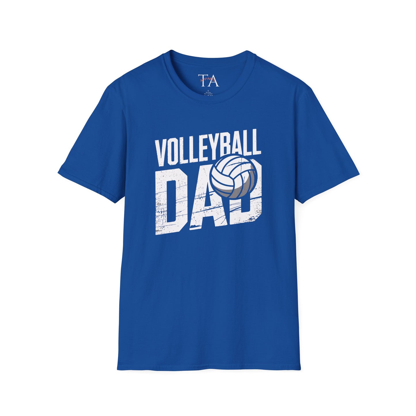 Volleyball Dad Distressed Design Unisex T-Shirt - Customize with Player Number