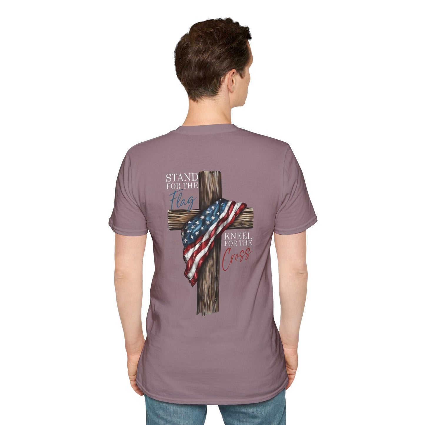 Stand for the Flag, Kneel for the Cross - Patriotic Religious T-Shirt, Faith-Based Apparel, Independence Day Outfit, Christian Gift