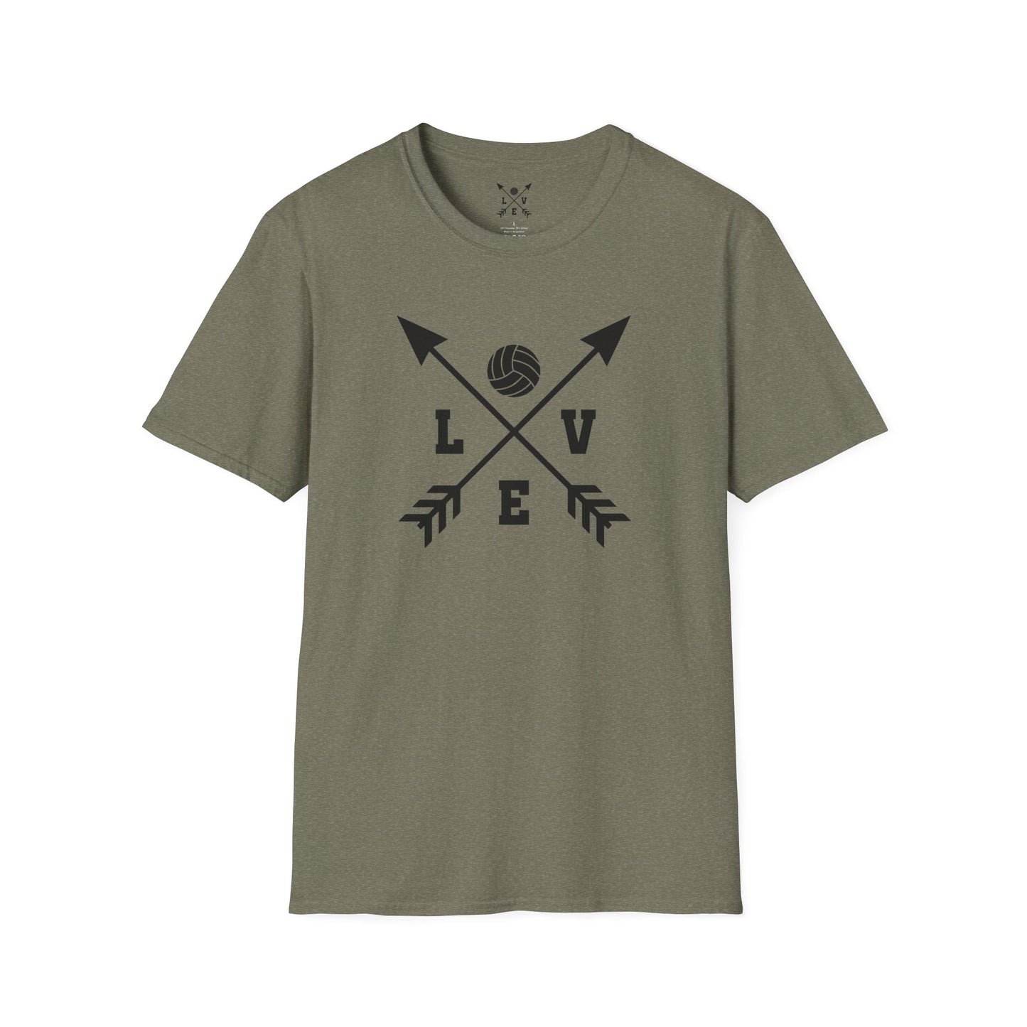 Love Volleyball Unisex T-Shirt | Sporty Tee, Gift for Athletes, Casual Wear, Heart and Arrow Design, Game Day Shirt