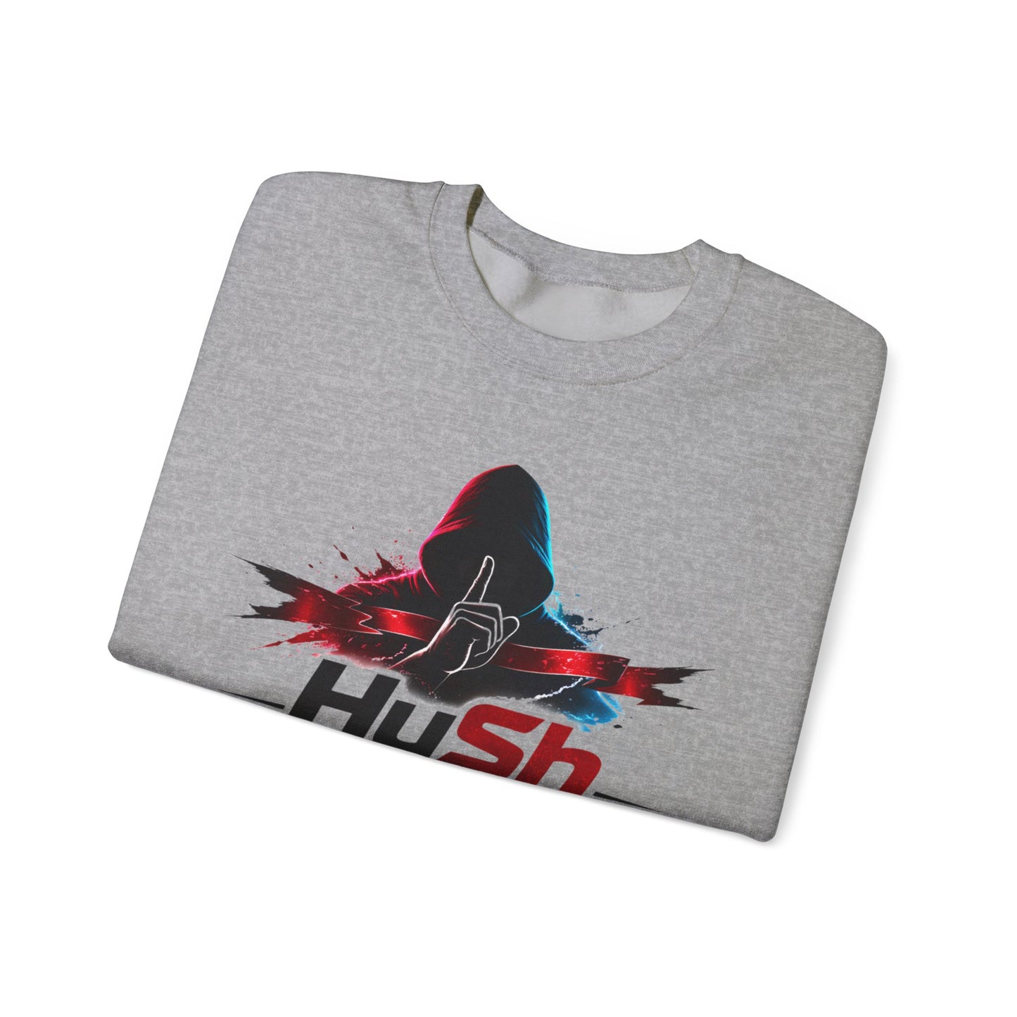 #HuSh Unisex Heavy Blend™ Crewneck Sweatshirt  | Hustle Until Success Happens, #HuShMovement TikTok Logo