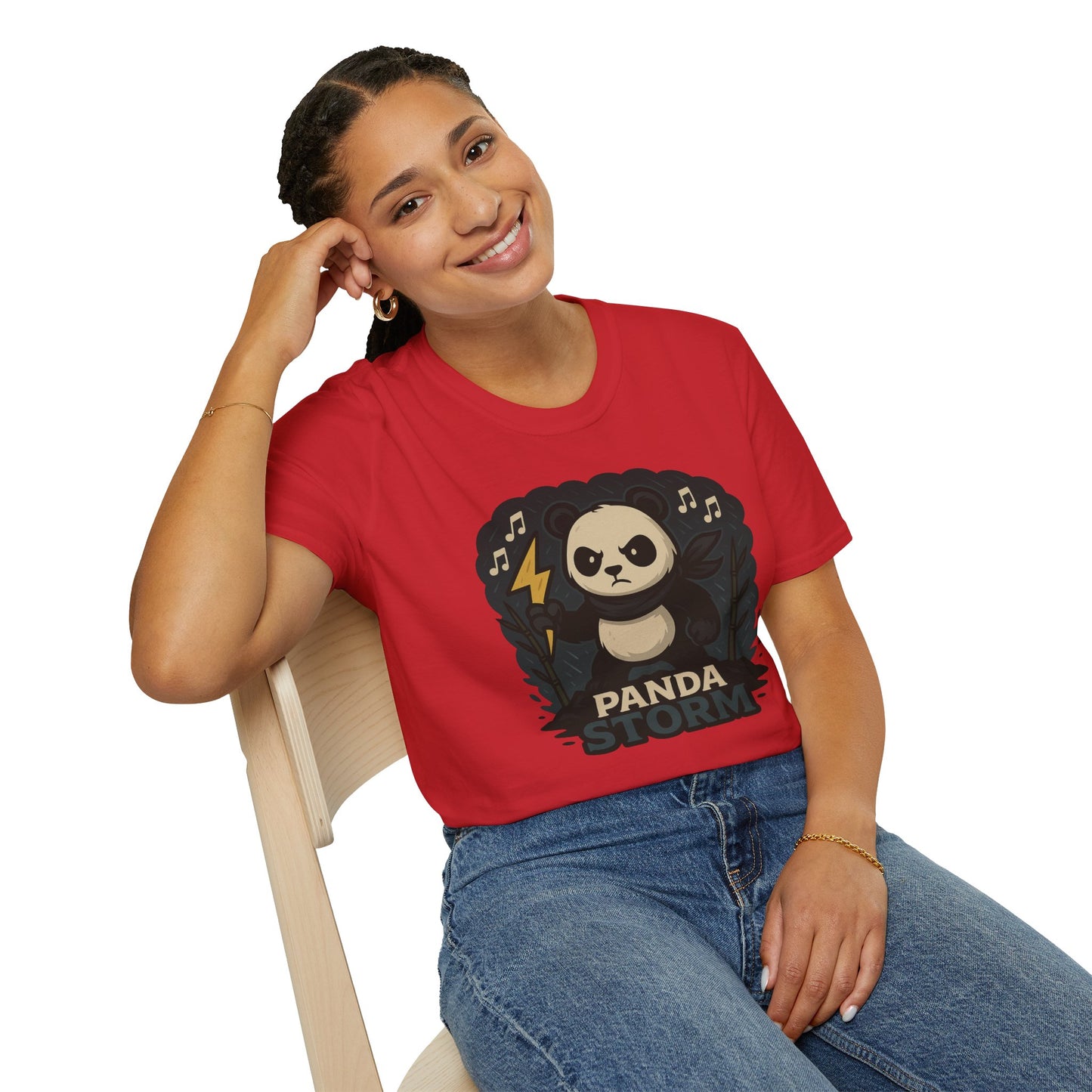 Panda Storm Tee for Animal and Music Lovers - Softstyle T-Shirt