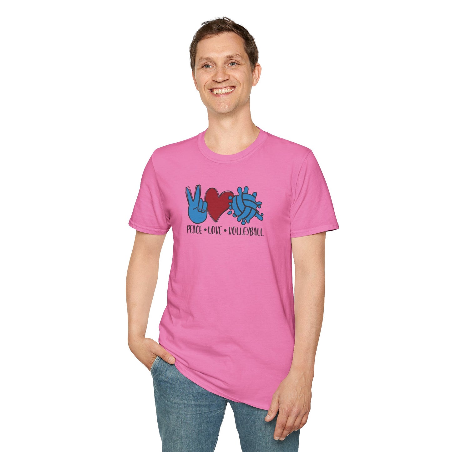 Peace Love Volleyball Unisex T-Shirt, Casual Tee, Sports Apparel, Gift for Volleyball Lovers, Summer Fashion