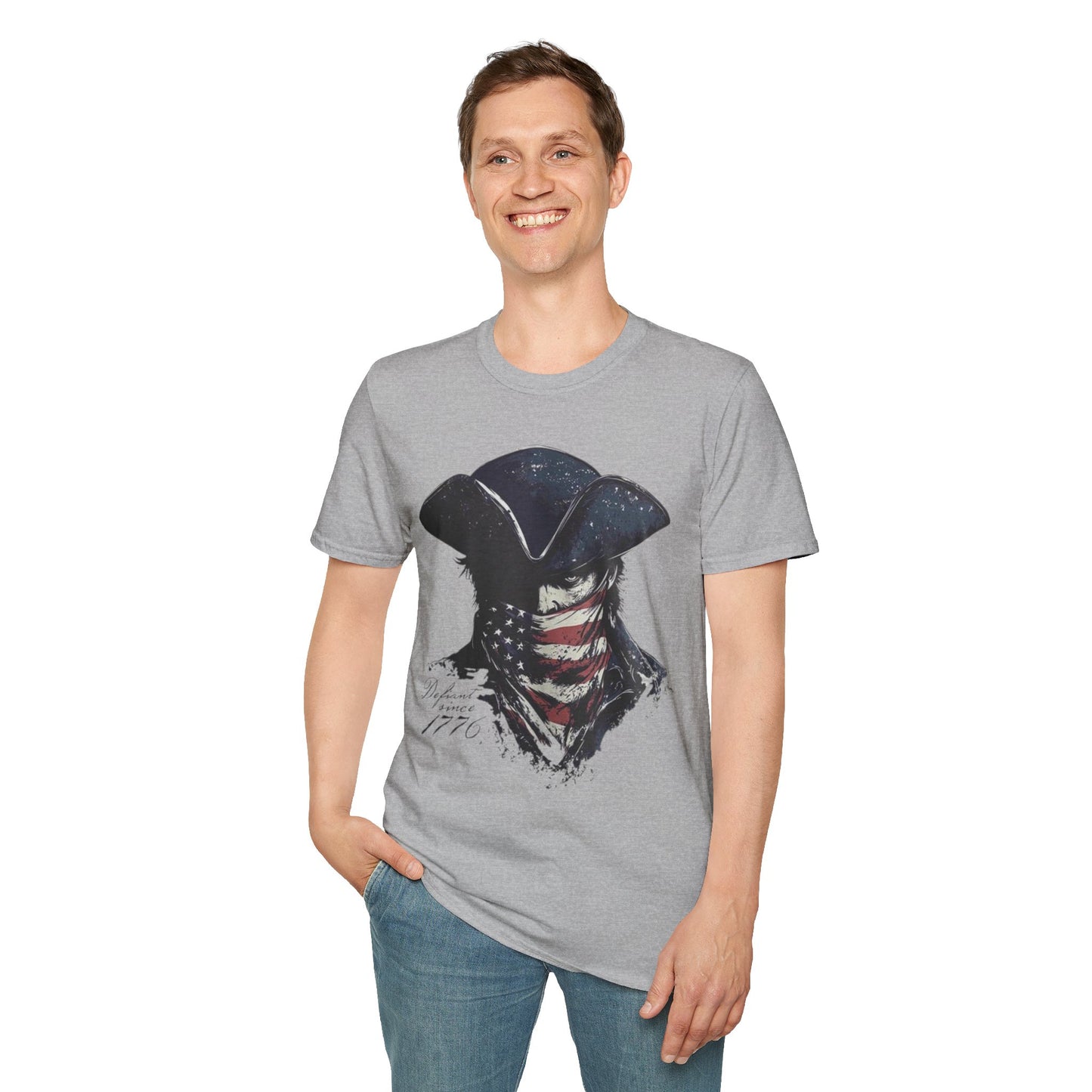 Patriotic Tricorn T-Shirt — 1776 Revolutionary Flag Bandana Tee