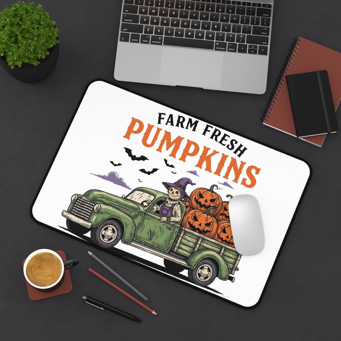 Desk Mat - Halloween Farm Fresh Pumpkins