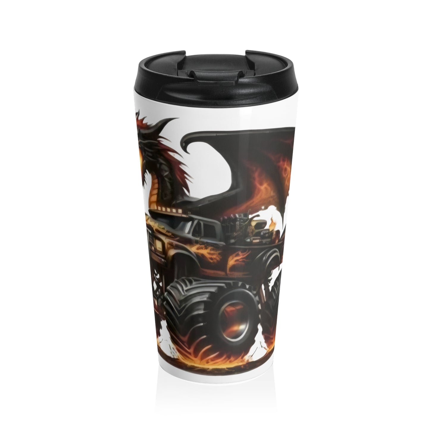 Kids Tumbler - Fiery Monster Truck Travel Mug | Unique Adventure Gift, Off-Road Lover's Coffee Cup, Road Trip Essential, Birthday Present, [...]