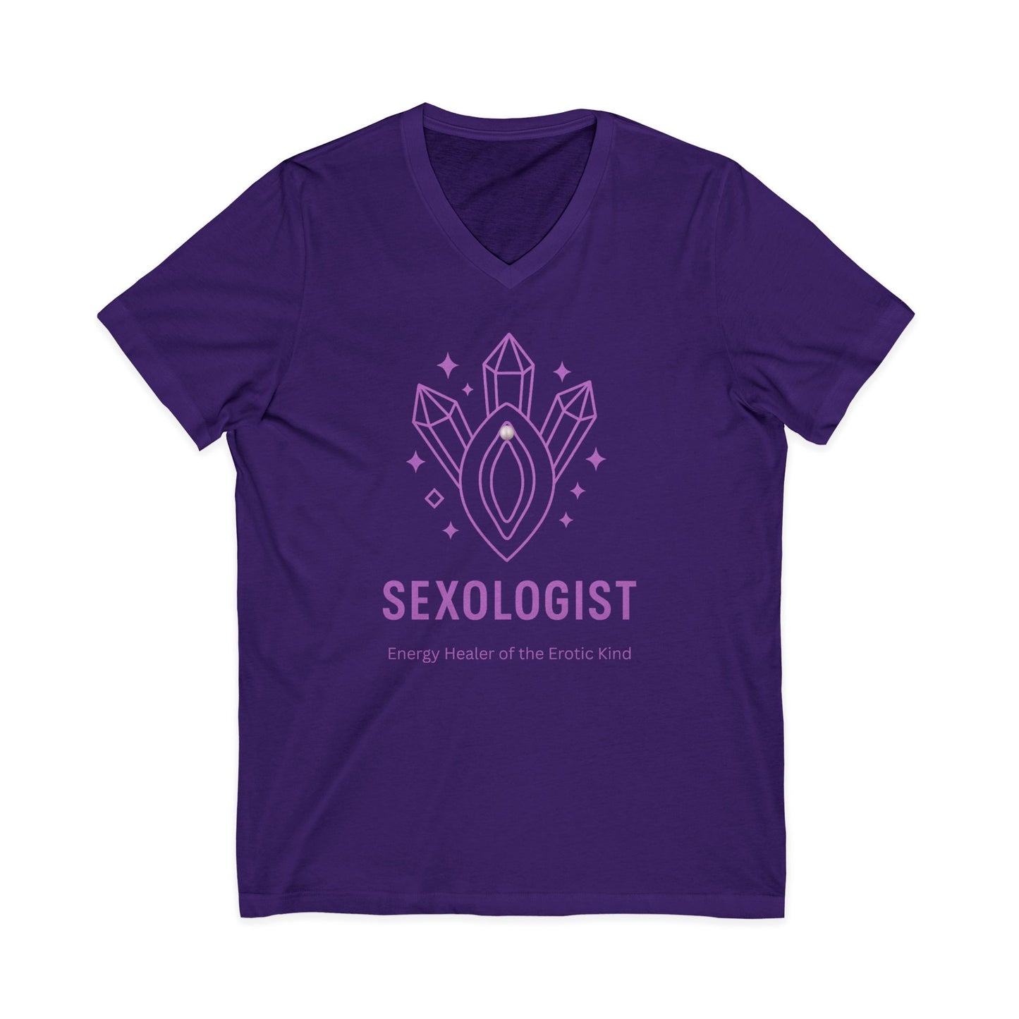 Sexologist V-Neck T-Shirt: Energy Healer of the Erotic Kind - Funny Graphic Tee