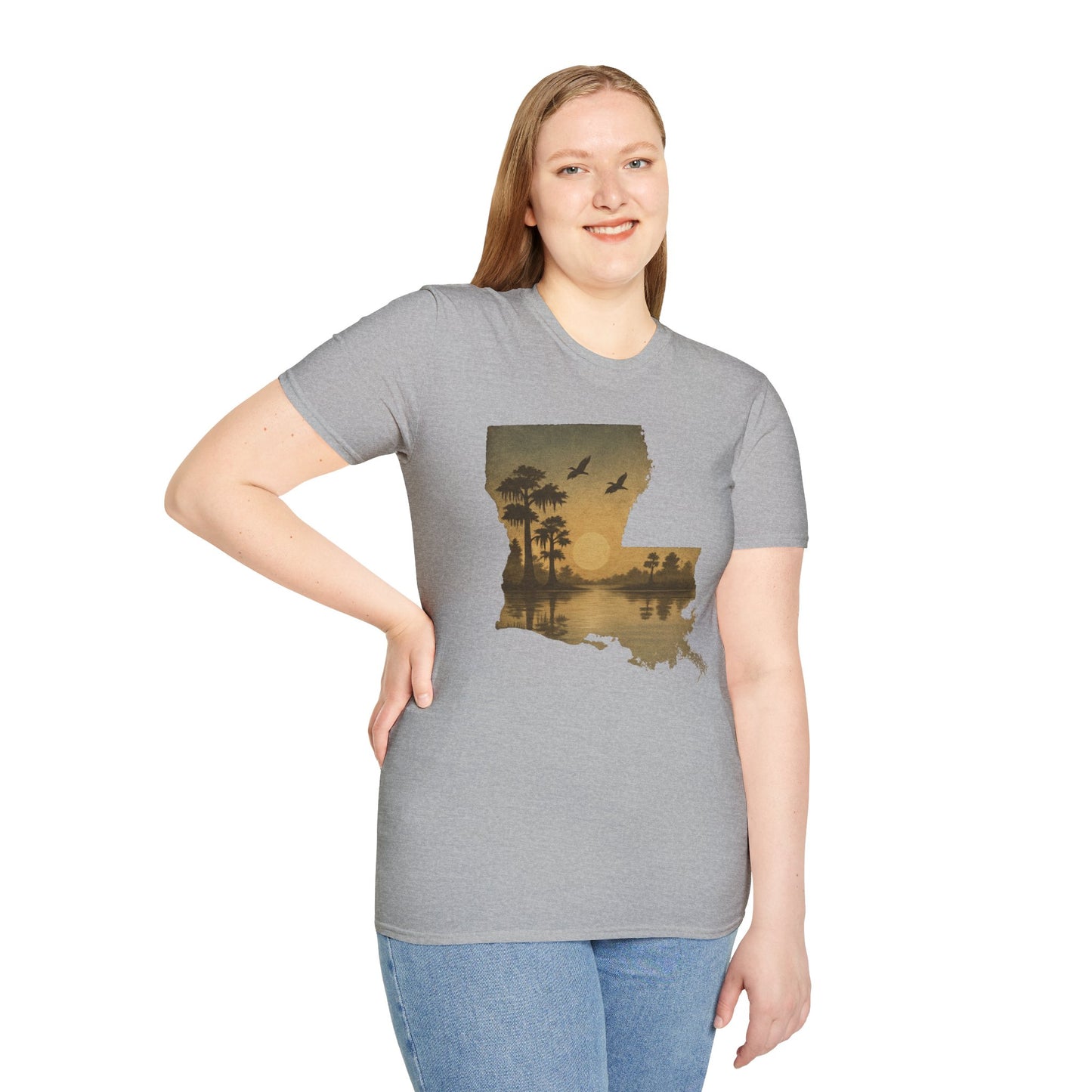 Louisiana Sunset Unisex T-Shirt - Souvenir Tee for Nature Lovers and Lake Life Enthusiasts