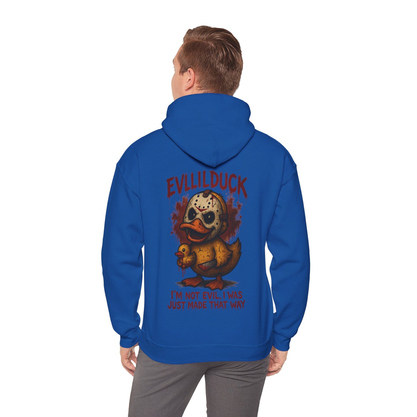 Evllilduck Funny Horror Themed Hoodie - Unisex Sweatshirt for Halloween