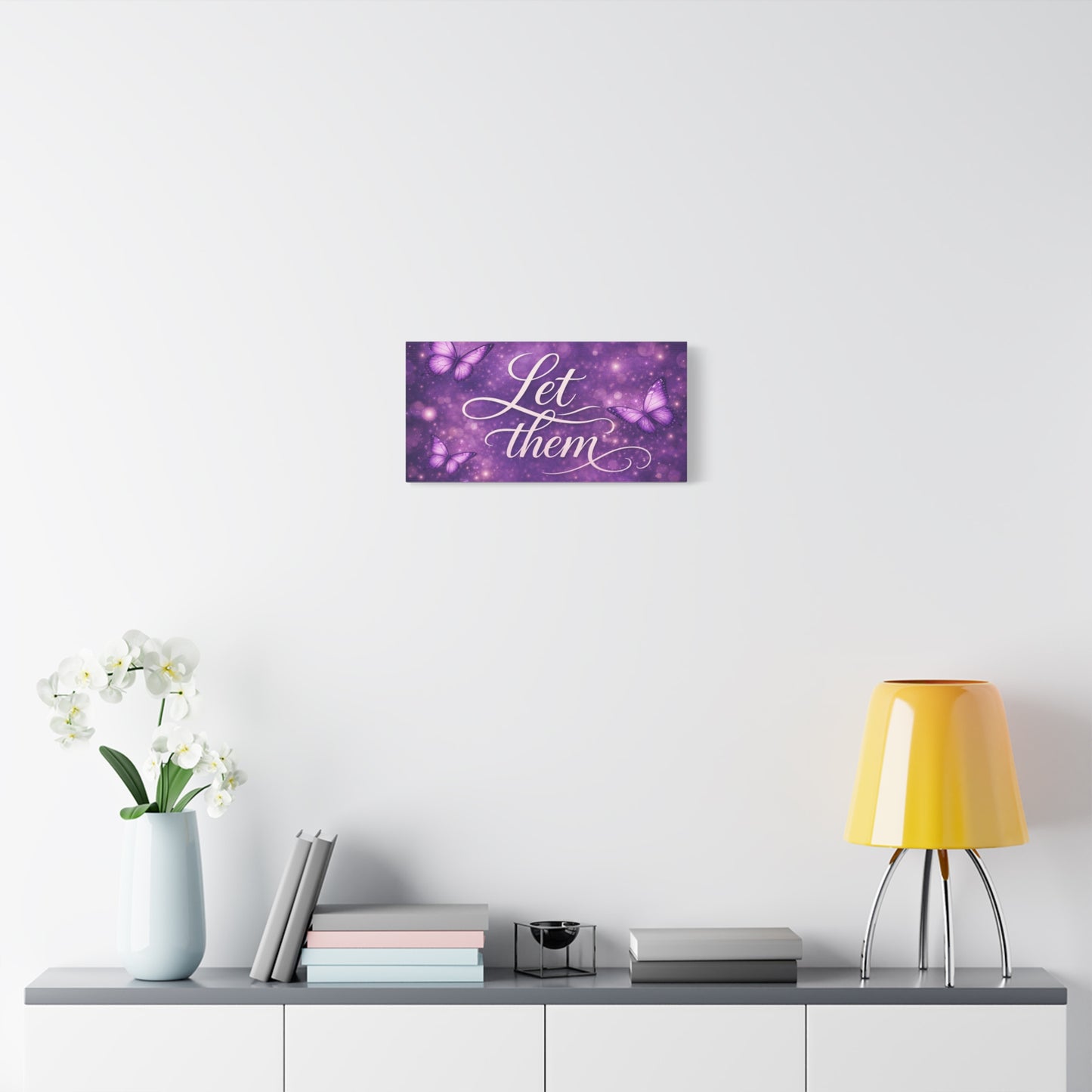 Let Them - Purple Butterfly Matte Canvas Wall Art