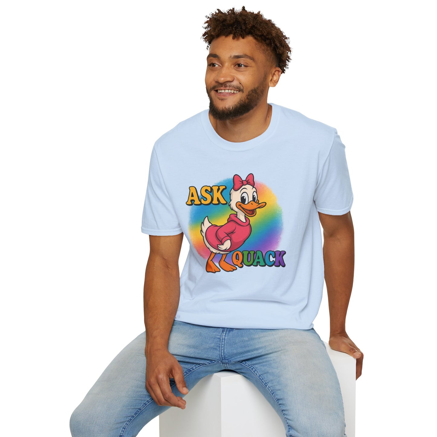 Ask Quack Duck Unisex T-Shirt - Funny Graphic Tee for Kids and Adults