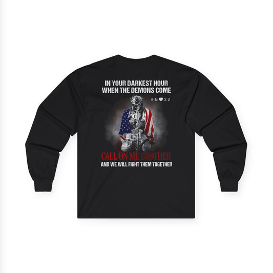 #B🤍22 Veteran Lives Matter Long Sleeve T-Shirt, Unisex Tee, Patriotic Shirt, Gift for Veterans, Awareness Apparel, Comfortable Casual Wear