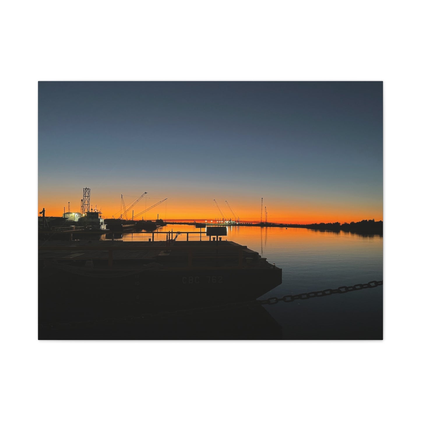 Sunset Harbor Canvas Wall Art — Stretched Canvas Print