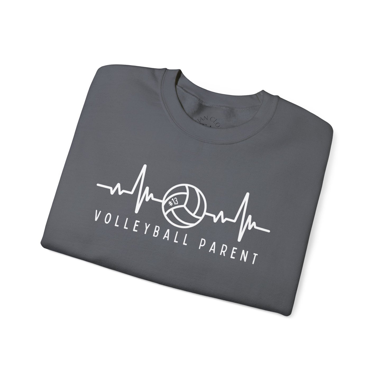 Volleyball Heartbeat Crewneck Sweatshirt #13, Quality Sweatshirt, Parent Gift, Volleyball Fan Apparel, Sports Lover Top