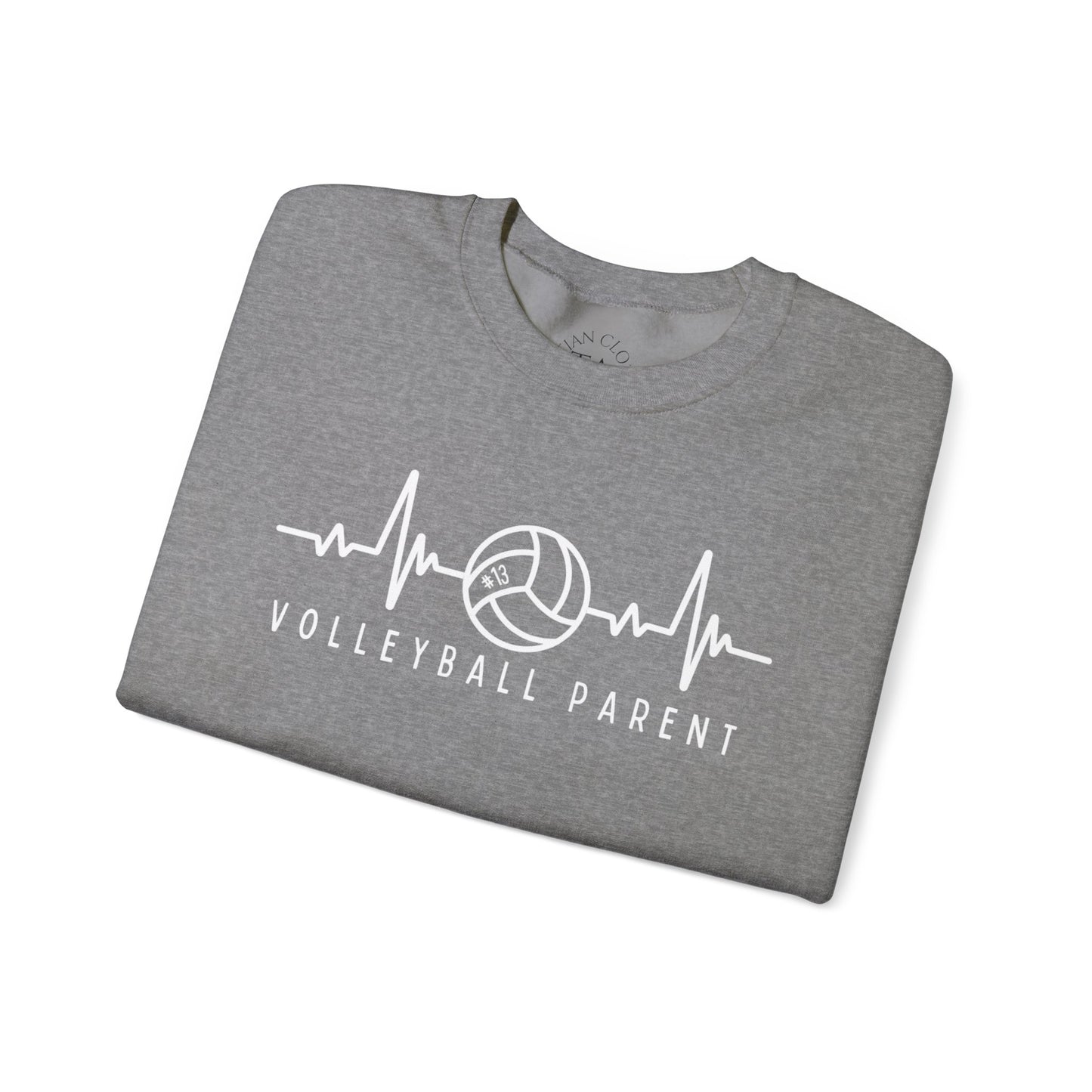 Volleyball Heartbeat Crewneck Sweatshirt #13, Quality Sweatshirt, Parent Gift, Volleyball Fan Apparel, Sports Lover Top