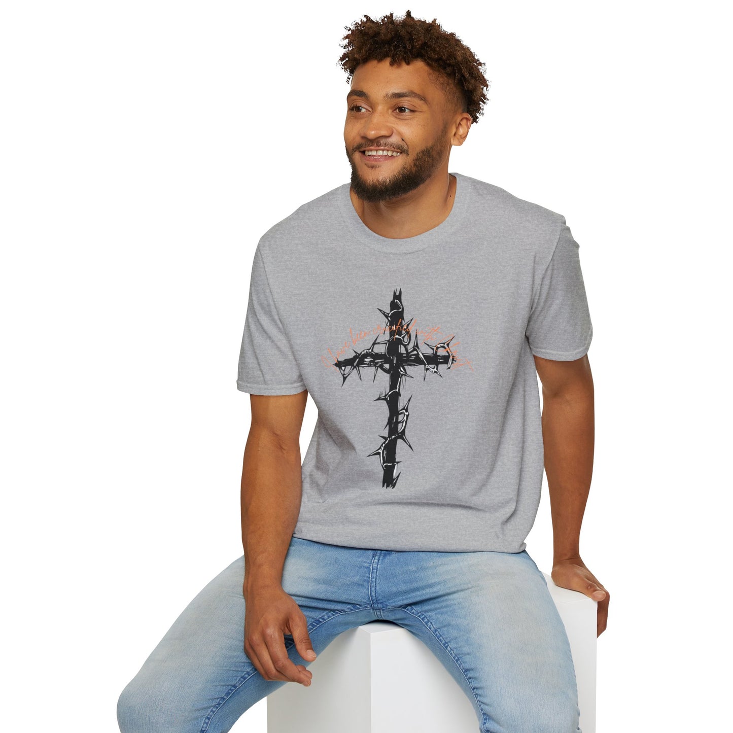 Faith Inspired Christian Cross Unisex T-Shirt - 'I Have Been Crucified with Christ' Design