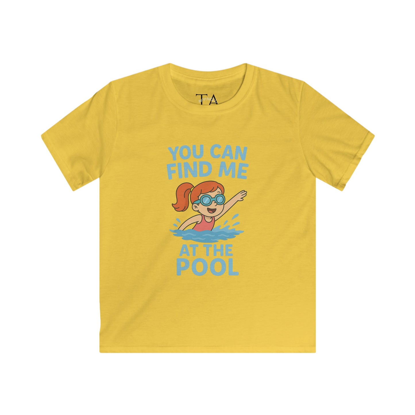 Kids Summer Pool Tee, Fun Tee for Girls, Kids Fashion, Summer Apparel, Pool Party Shirt, Swimwear Gift