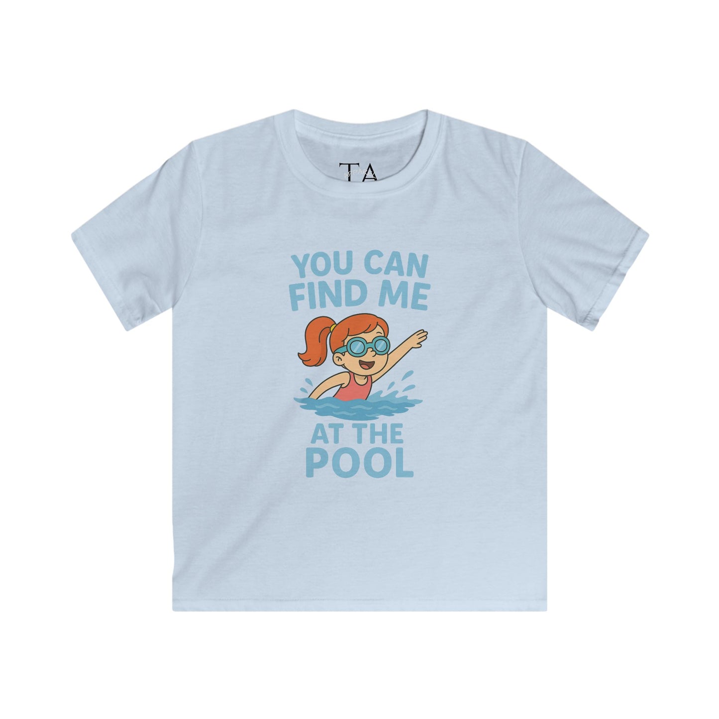 Kids Summer Pool Tee, Fun Tee for Girls, Kids Fashion, Summer Apparel, Pool Party Shirt, Swimwear Gift