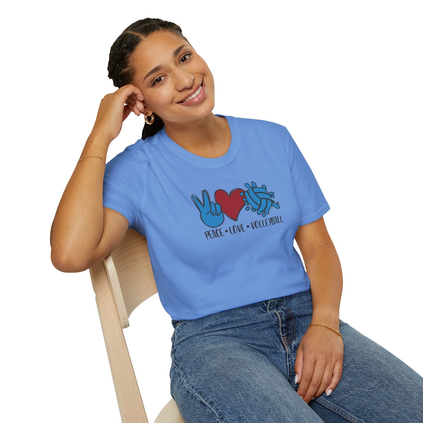 Peace Love Volleyball Unisex T-Shirt, Casual Tee, Sports Apparel, Gift for Volleyball Lovers, Summer Fashion