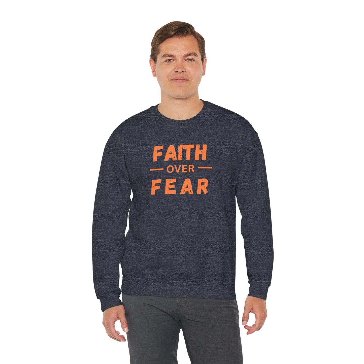 Faith Inspired Faith over Fear Crewneck Sweatshirt -Customizable