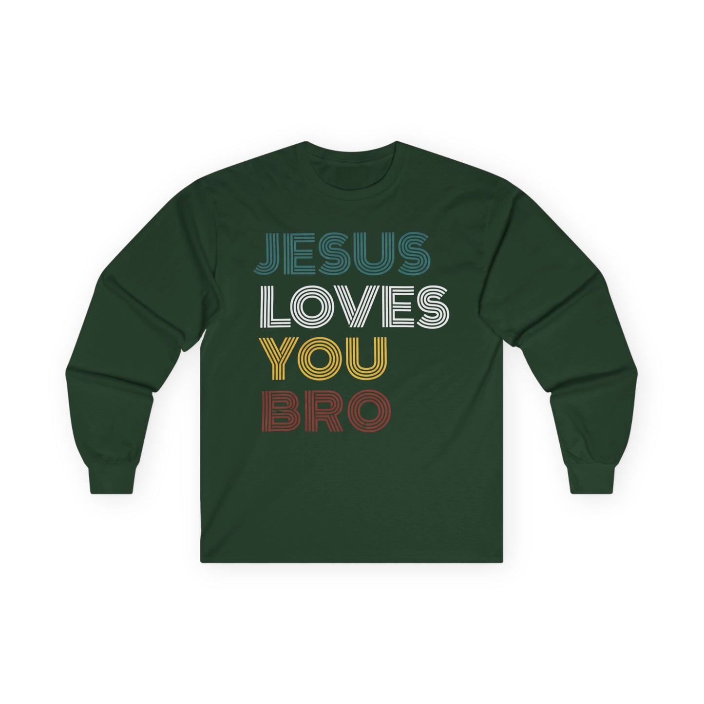Faith Inspired - Christian Long Sleeve Tee - Jesus Loves You Bro