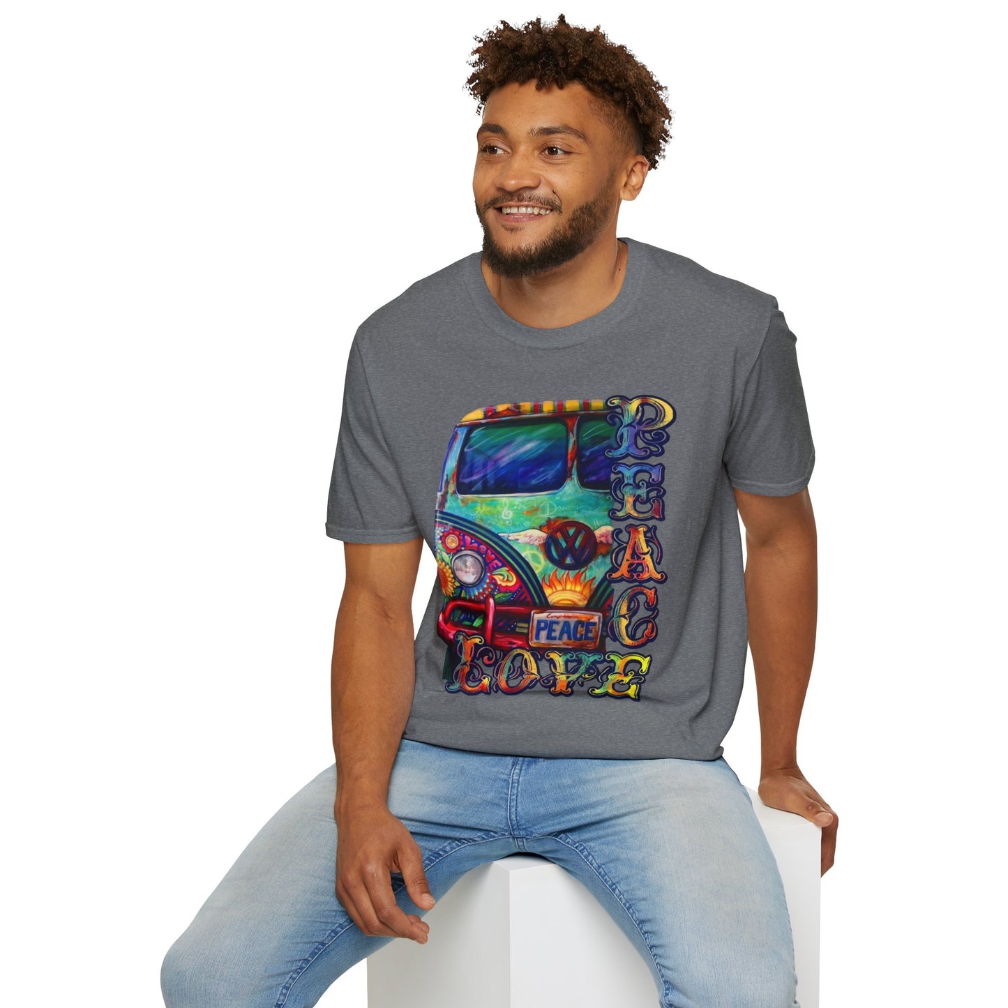 VW Groovy Peace & Love Retro Festival Shirt Tie-Dye T-Shirt