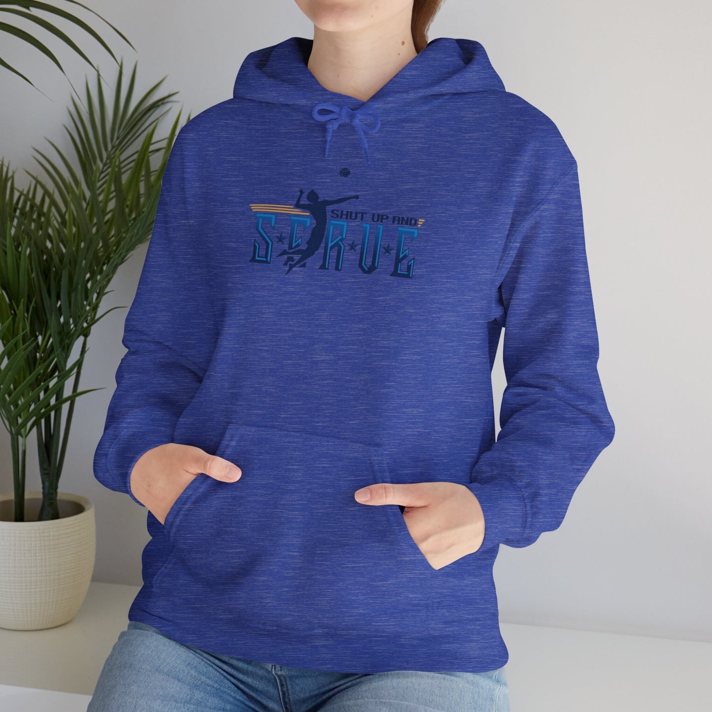 UPTIME Volleyball Hoodie with Serve Design, Unisex Sportswear, Perfect Gift for Athletes, Workout Gear, Cool Casual Wear, Back to School